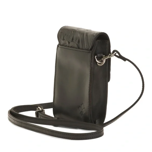 Patricia Nash Rivella Black Tooled Leather Crossbody Bag - Picture 2 of 6